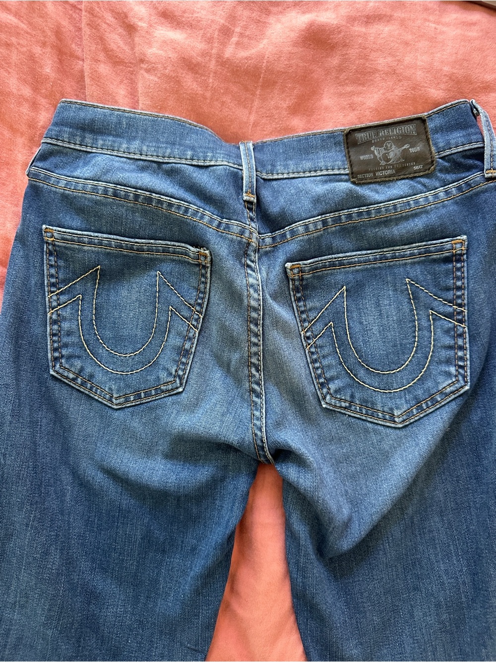 True Religion Slim Skinny Jeans in Blue Denim